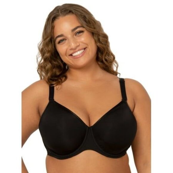 Fit For Me Fruit Of The Loom 38G Bra 60 Degree Stretch Black Unlined Underwire - Picture 1 of 9
